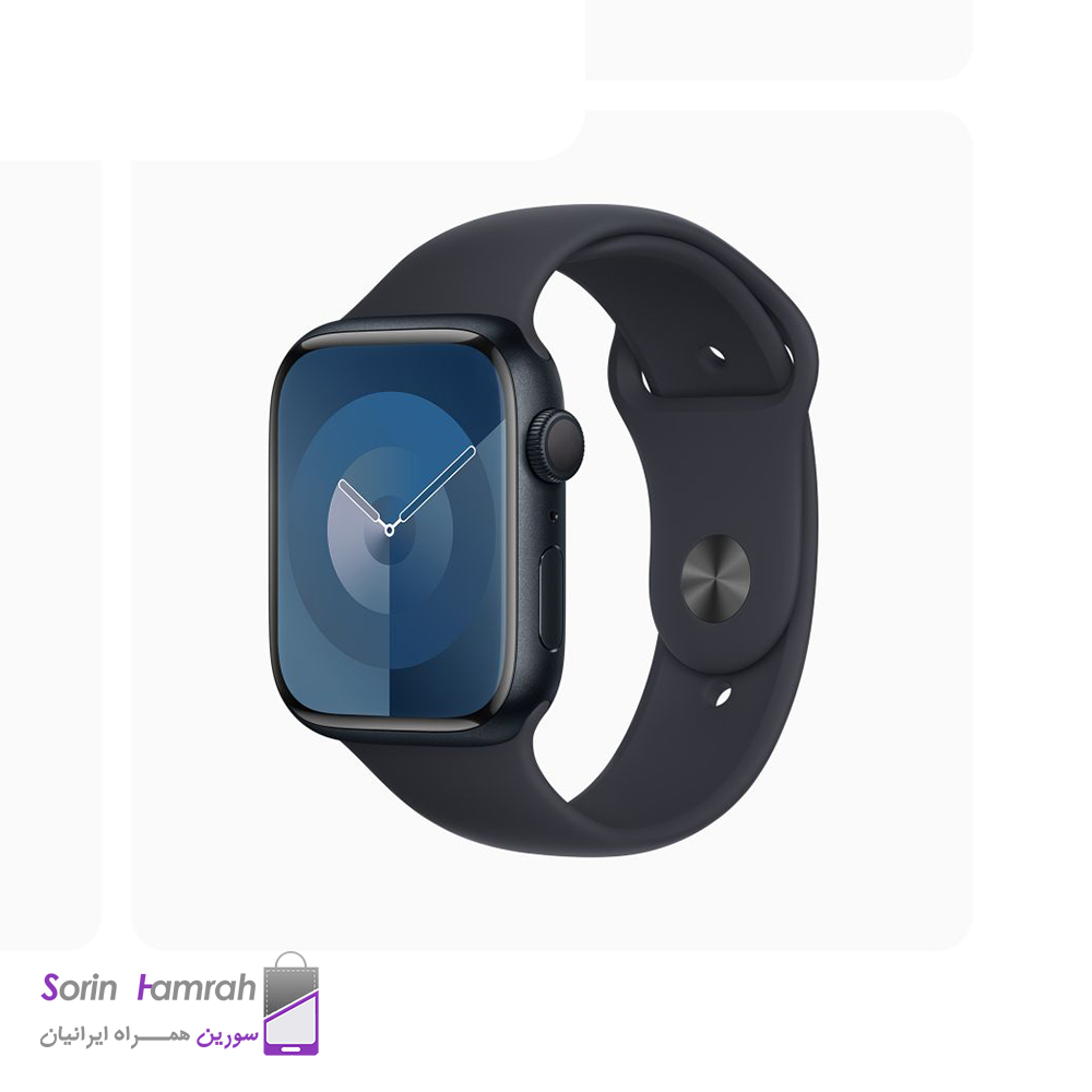 اپل واچ سری 9 مدل 41mm بدنه آلومینیوم با بند سیلیکونی.
